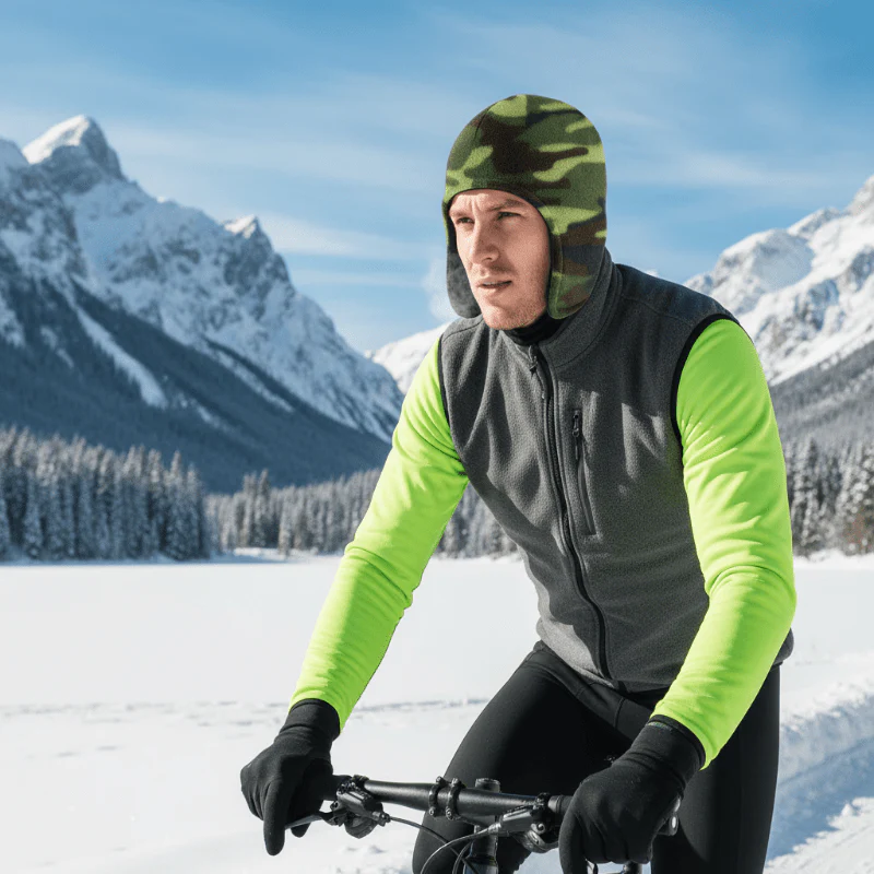 CYCLOTHERM – Fleece double cap with ear protection for outdoor cycling & winter sports