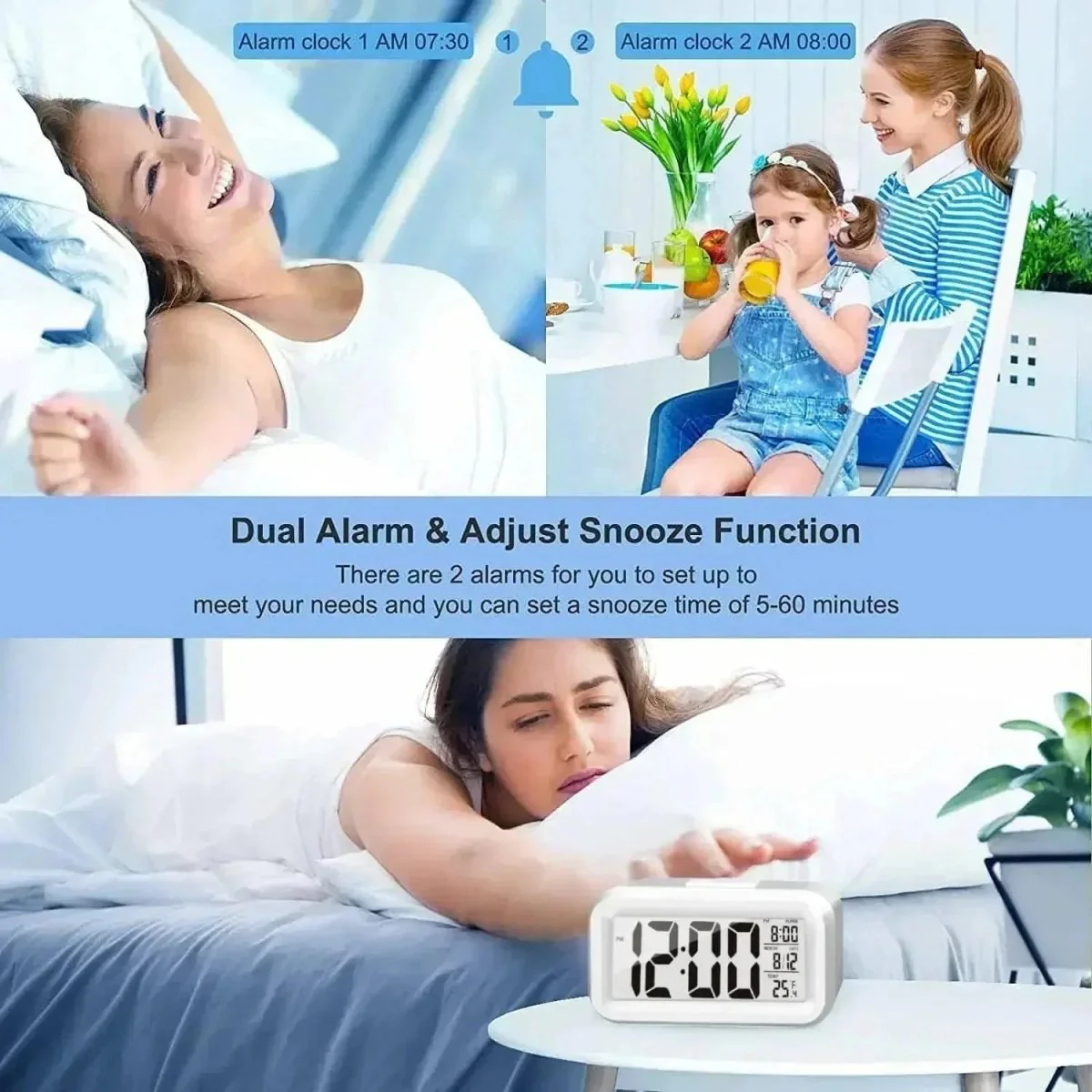DAYCAL MINI – Multifunctional LED Digital Alarm Clock with Snooze Function - Image 2