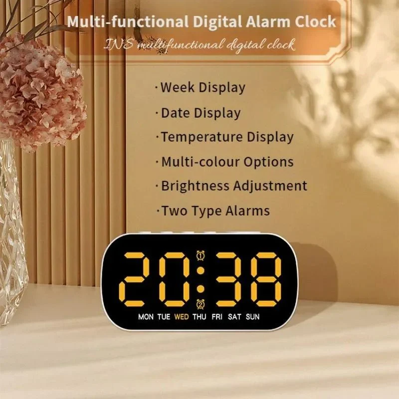 DAYFLOW – Digital LED Alarm Clock with Dual Alarm & Temperature Display - Image 3