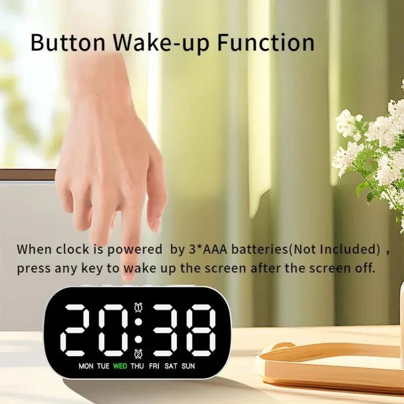 DAYFLOW – Digital LED Alarm Clock with Dual Alarm & Temperature Display - Image 4