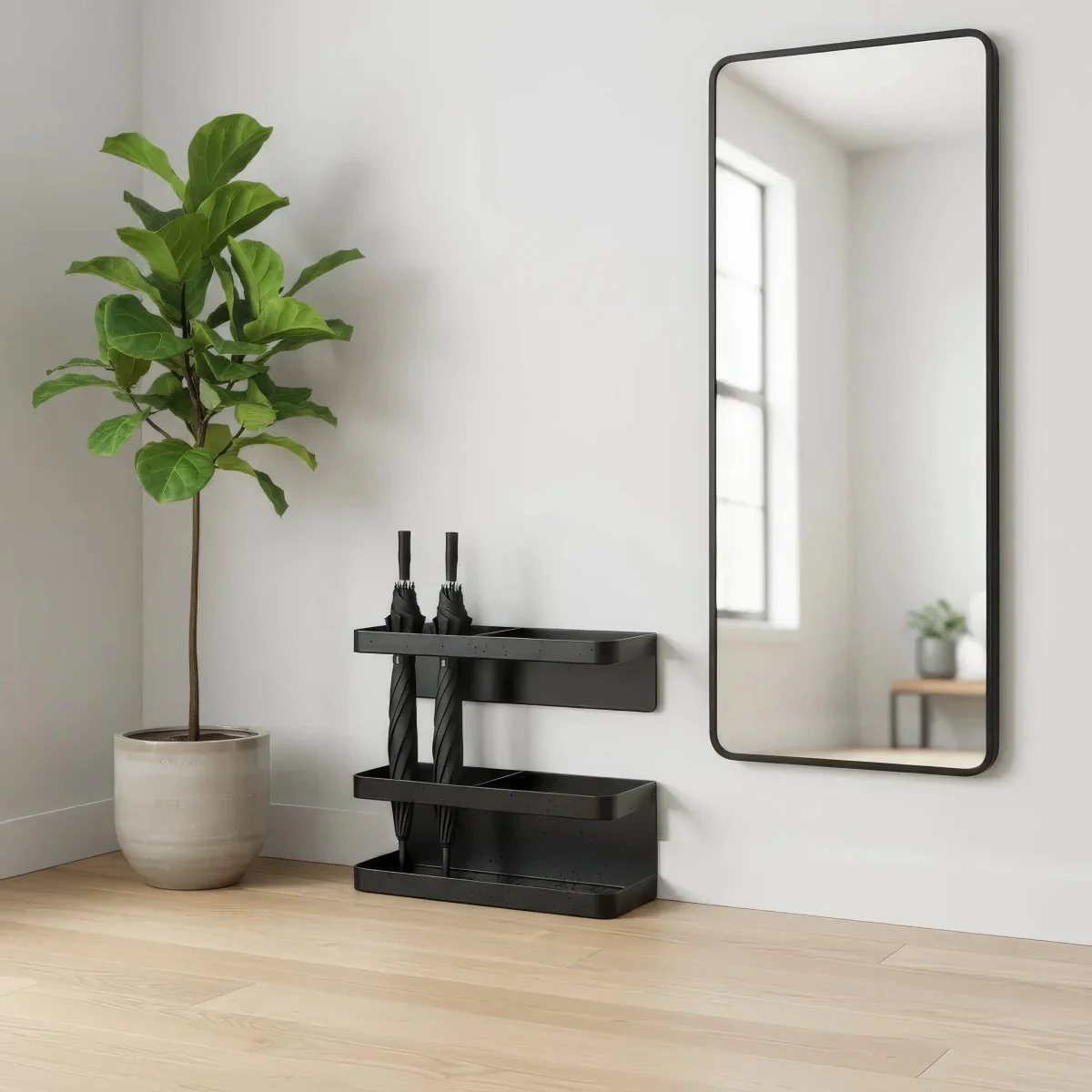 DECORA – Adjustable Umbrella Stand with Drip Tray and Decorative Iron Finish - Image 2