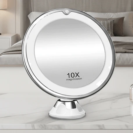 DETAIL VIEW – 10x LED Makeup Mirror for Precise Beauty