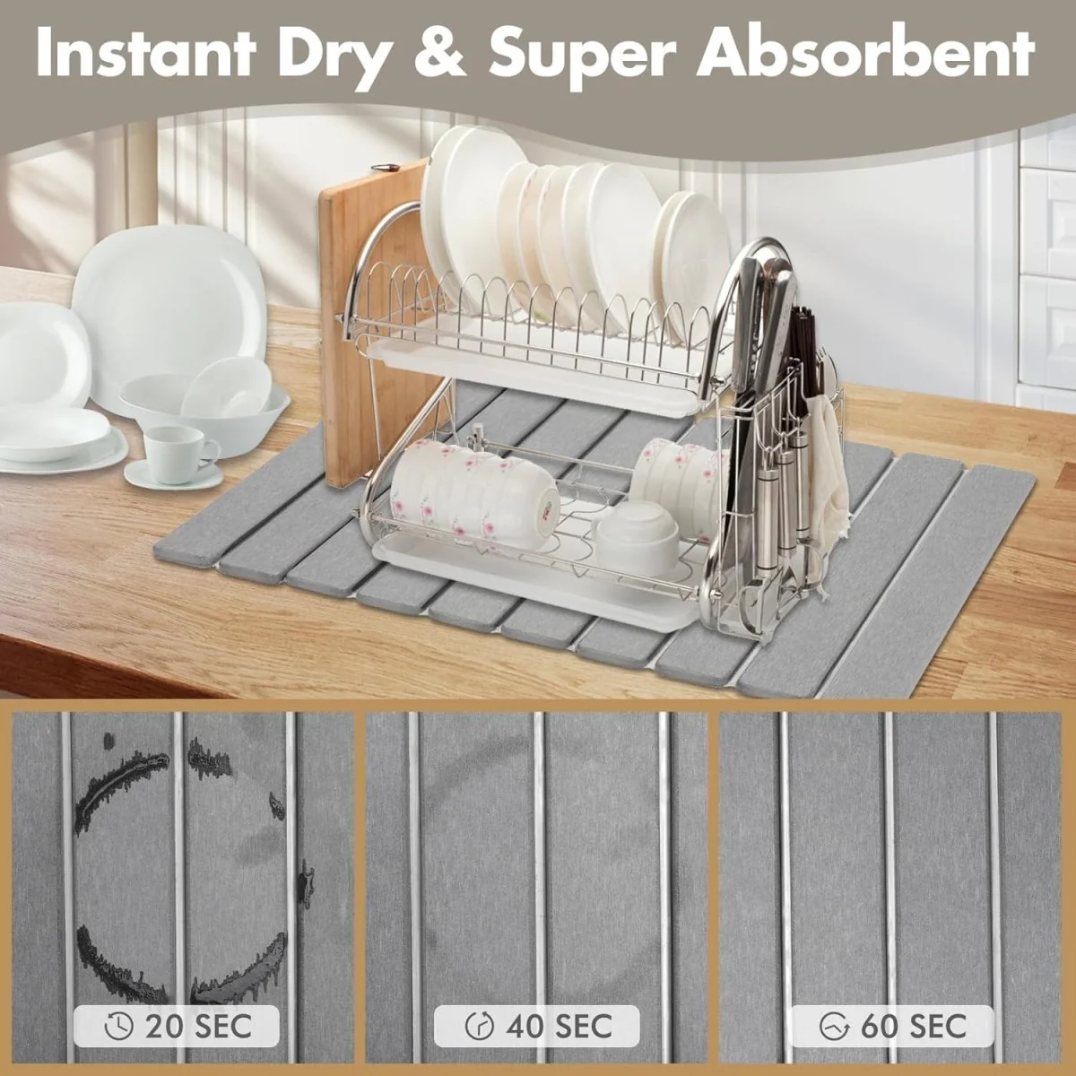 DIATODRY – Quick-drying diatomite stone mat for hygienic, clean surfaces - Image 6