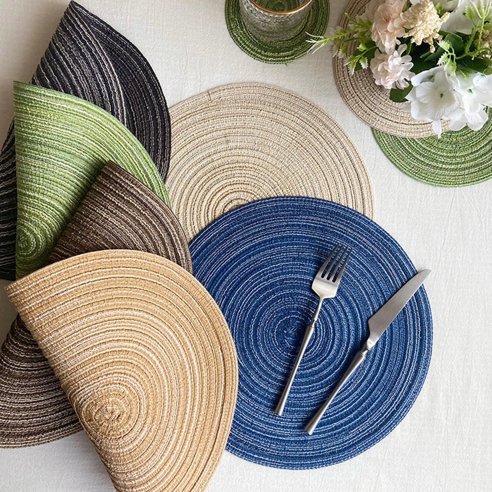 DINEROUND – Set of 4 Ramie Coasters & Placemats for Bowls & Cups - Image 8