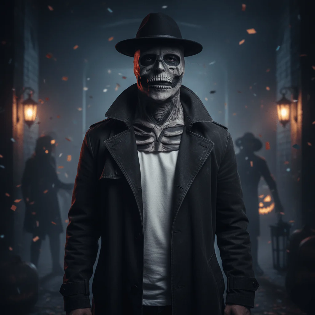 DREADSKULL – Realistic skeleton mask with hat for ultimate Halloween transformation