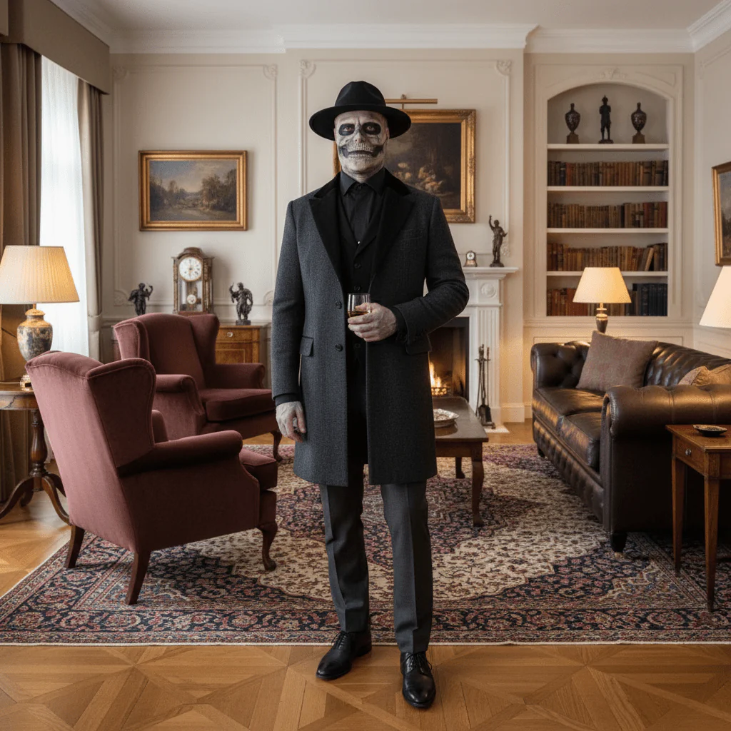 DREADSKULL – Realistic skeleton mask with hat for ultimate Halloween transformation - Image 2
