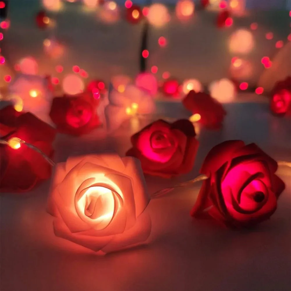 DREAMROSE – Artificial Rose String Lights Battery Operated for Valentine's Day and Gentle Romantic Lighting - Image 2