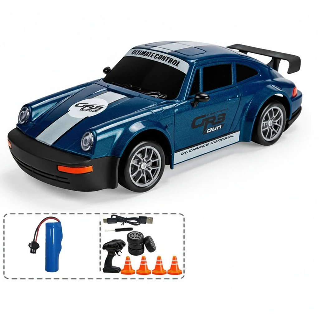 DRIFTYNX 1:24 High-speed 4WD RC Drift Car with LED Lighting and Dual Tires - Image 11