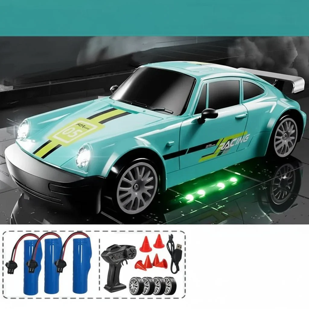 DRIFTYNX 1:24 High-speed 4WD RC Drift Car with LED Lighting and Dual Tires - Image 12