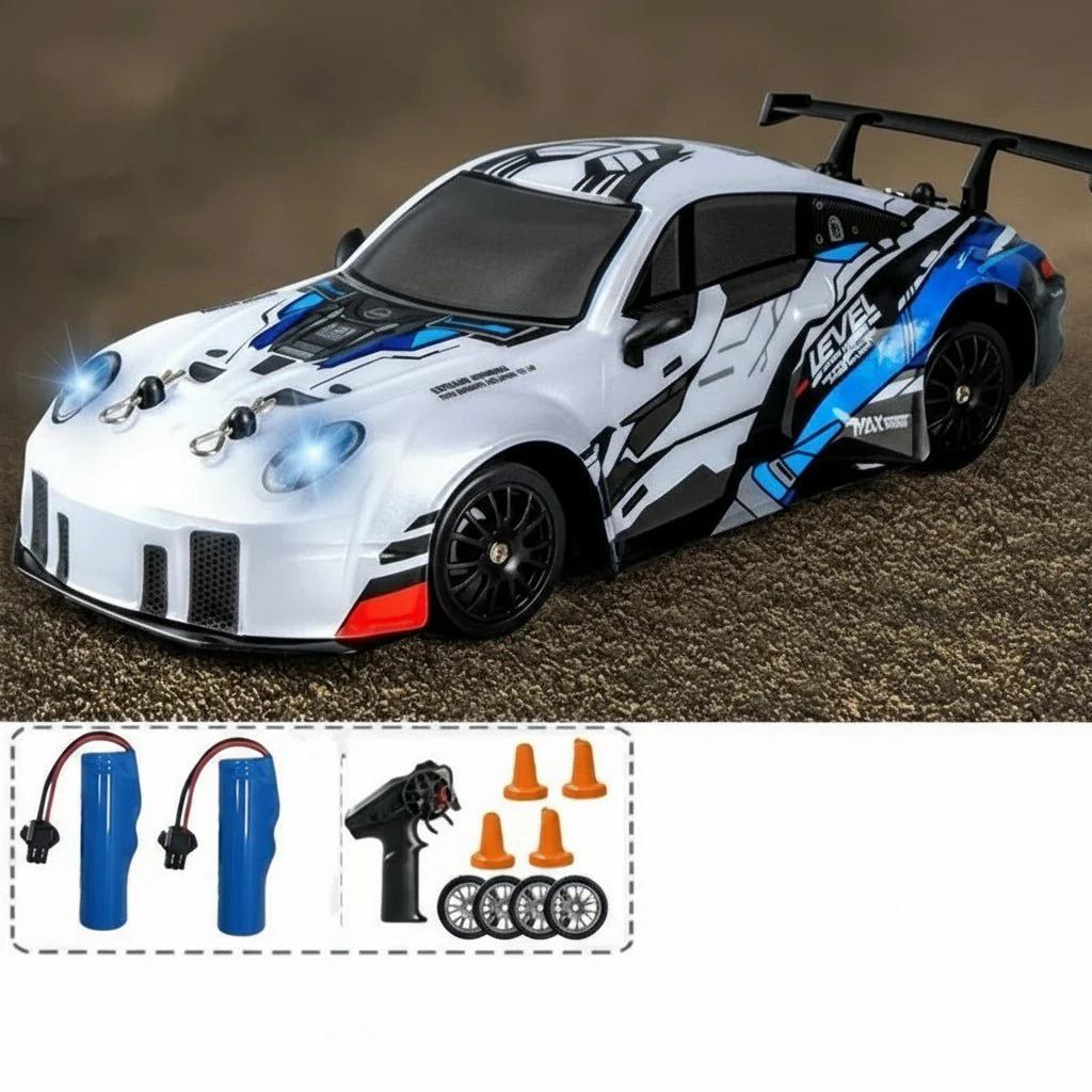 DRIFTYNX 1:24 High-speed 4WD RC Drift Car with LED Lighting and Dual Tires - Image 14