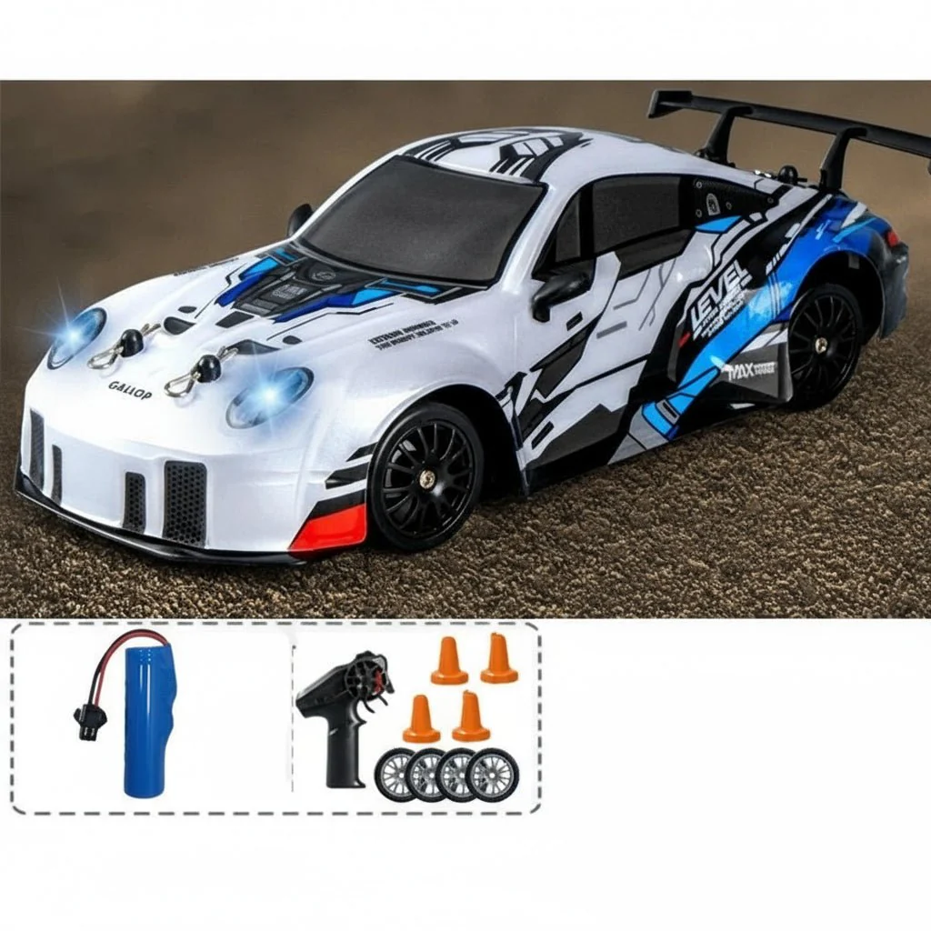 DRIFTYNX 1:24 High-speed 4WD RC Drift Car with LED Lighting and Dual Tires - Image 19