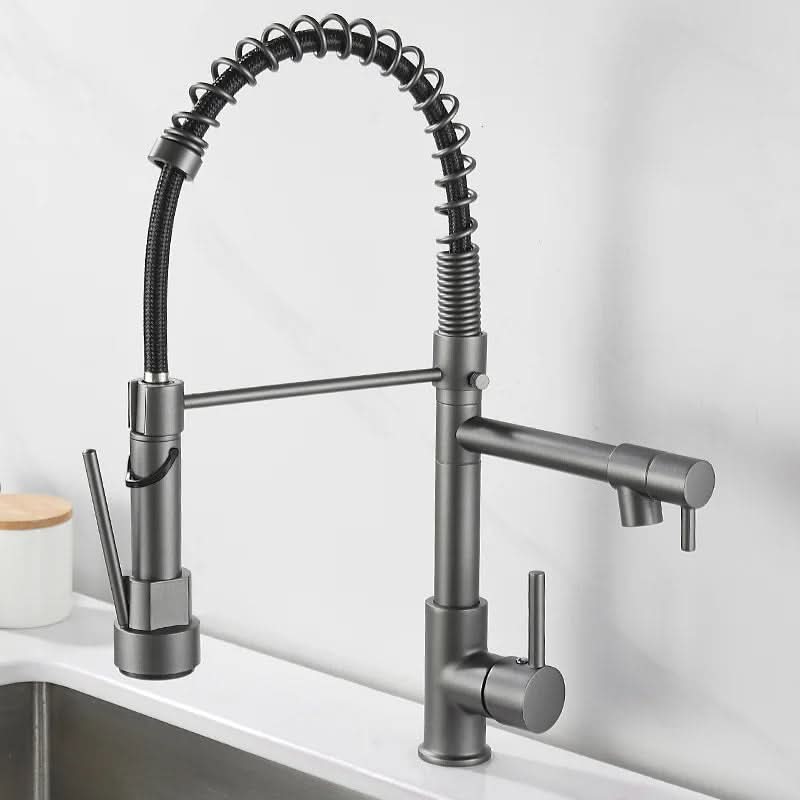 DUALFLOW Kitchen Tap - Modern kitchen tap with double spout & elegant black and gold finish - Image 13