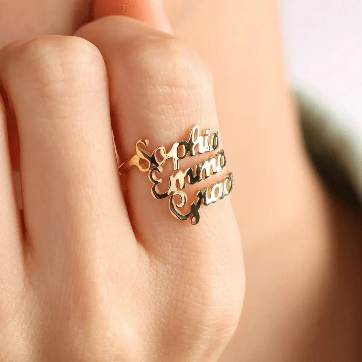 DUONARA – Elegant stainless steel name ring with engraving - Image 5