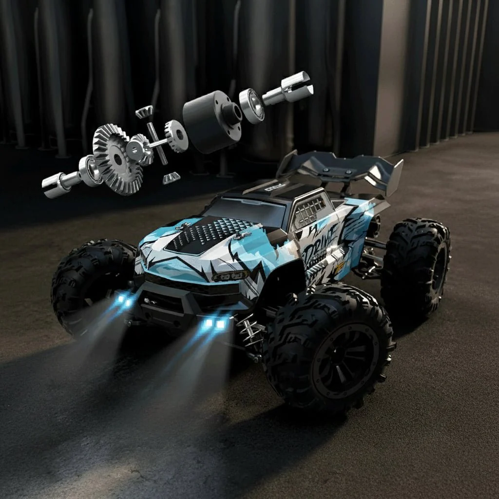 DUSTFORCE – 1:16 all-wheel-drive electric truck with LED headlights and treaded tires - Image 5