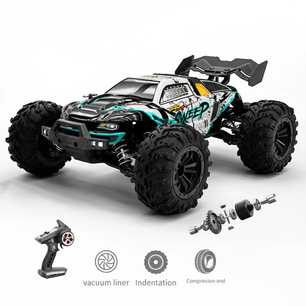 DUSTFORCE – 1:16 all-wheel-drive electric truck with LED headlights and treaded tires - Image 7
