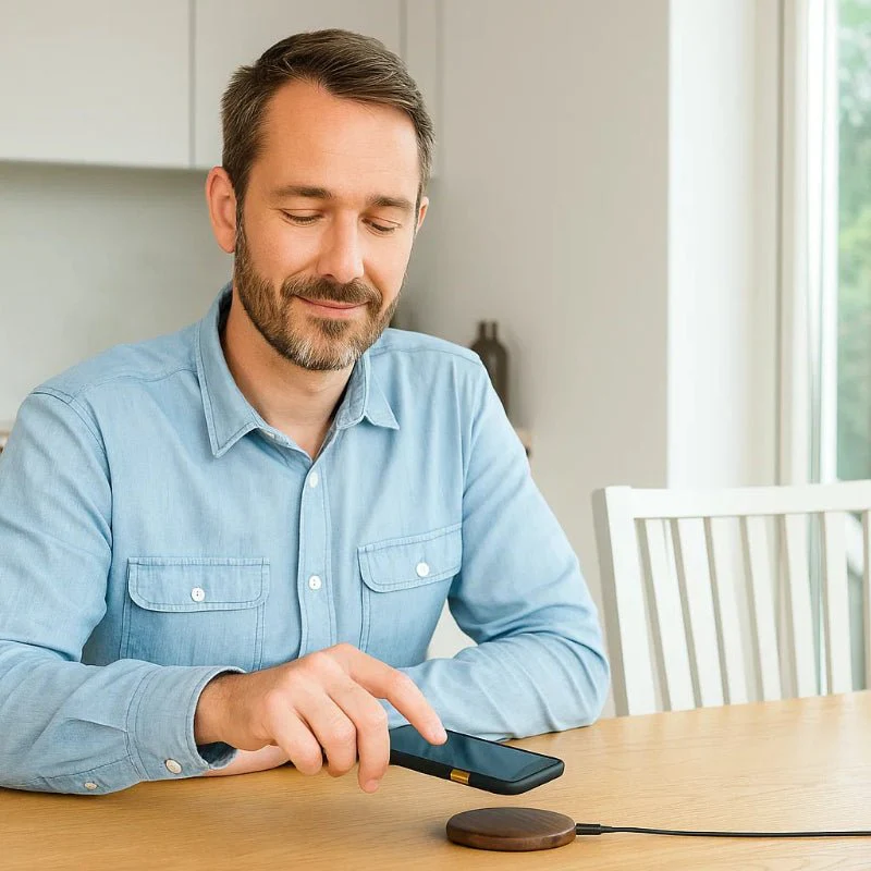 EARTHWATT – Sustainable Qi Fast Charger made of Bamboo with Overheat Protection - Image 3