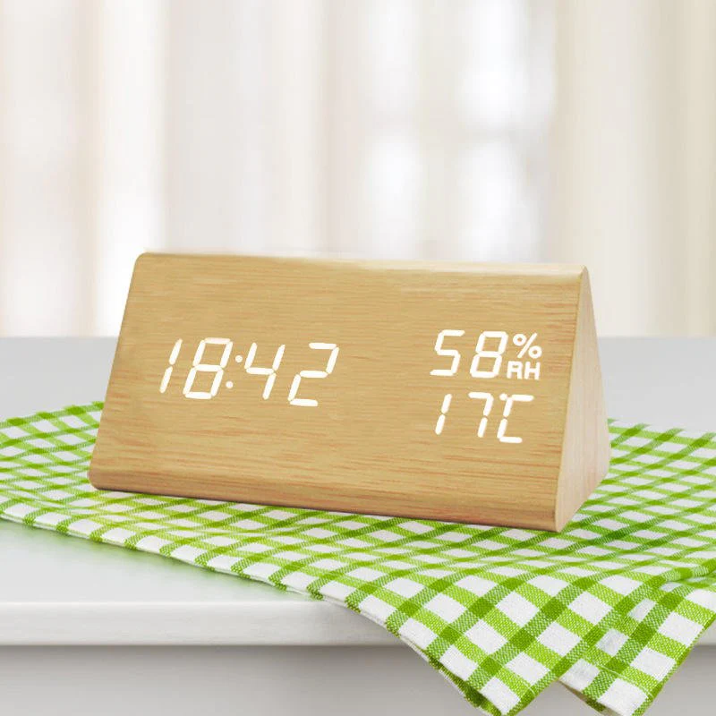 ECOCLOCK – Minimalist Digital Wooden Clock with Temperature Display & Light Control - Image 8