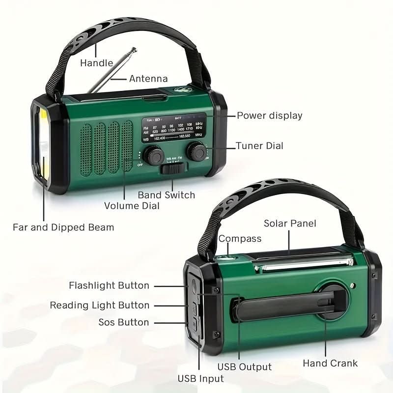 EcoPower Emergency Radio - All-in-one emergency radio with torch and USB charging function - Image 5