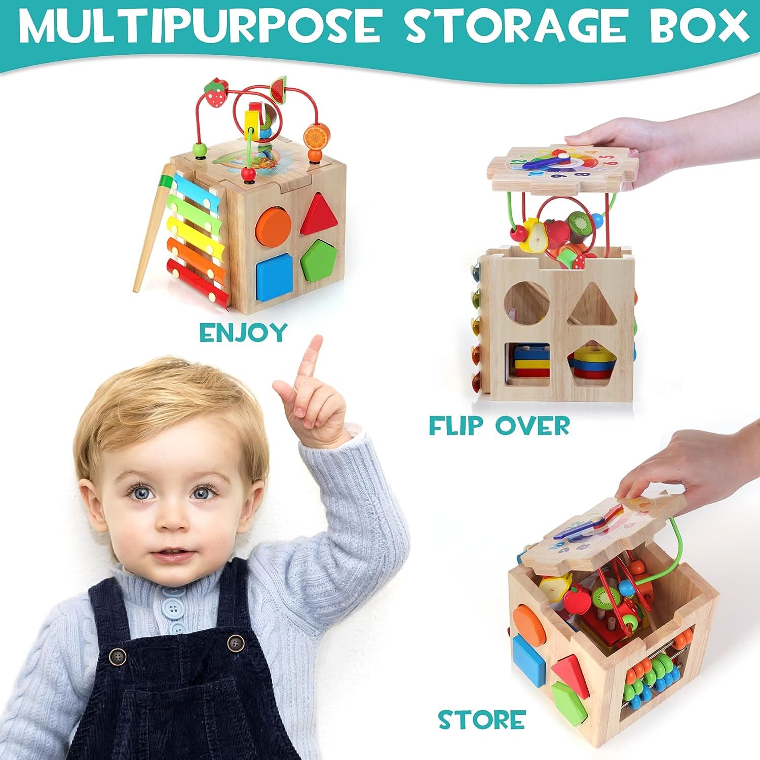 EduCube 8-in-1 - Interactive Montessori cube for toddlers aged 18 months and over - Image 5