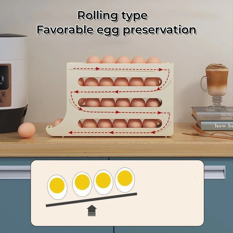 EGGROLLA – Egg storage box with large capacity and roll design for 30 eggs - Image 8