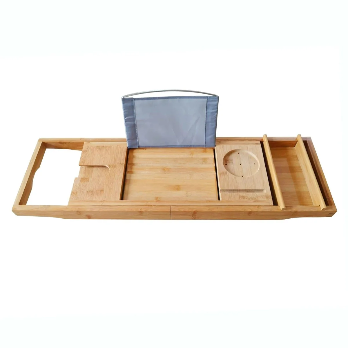 ÉLAMBRA – Elegant Bamboo Bath Tray with Adjustable Shelf and Relaxation Features - Image 5