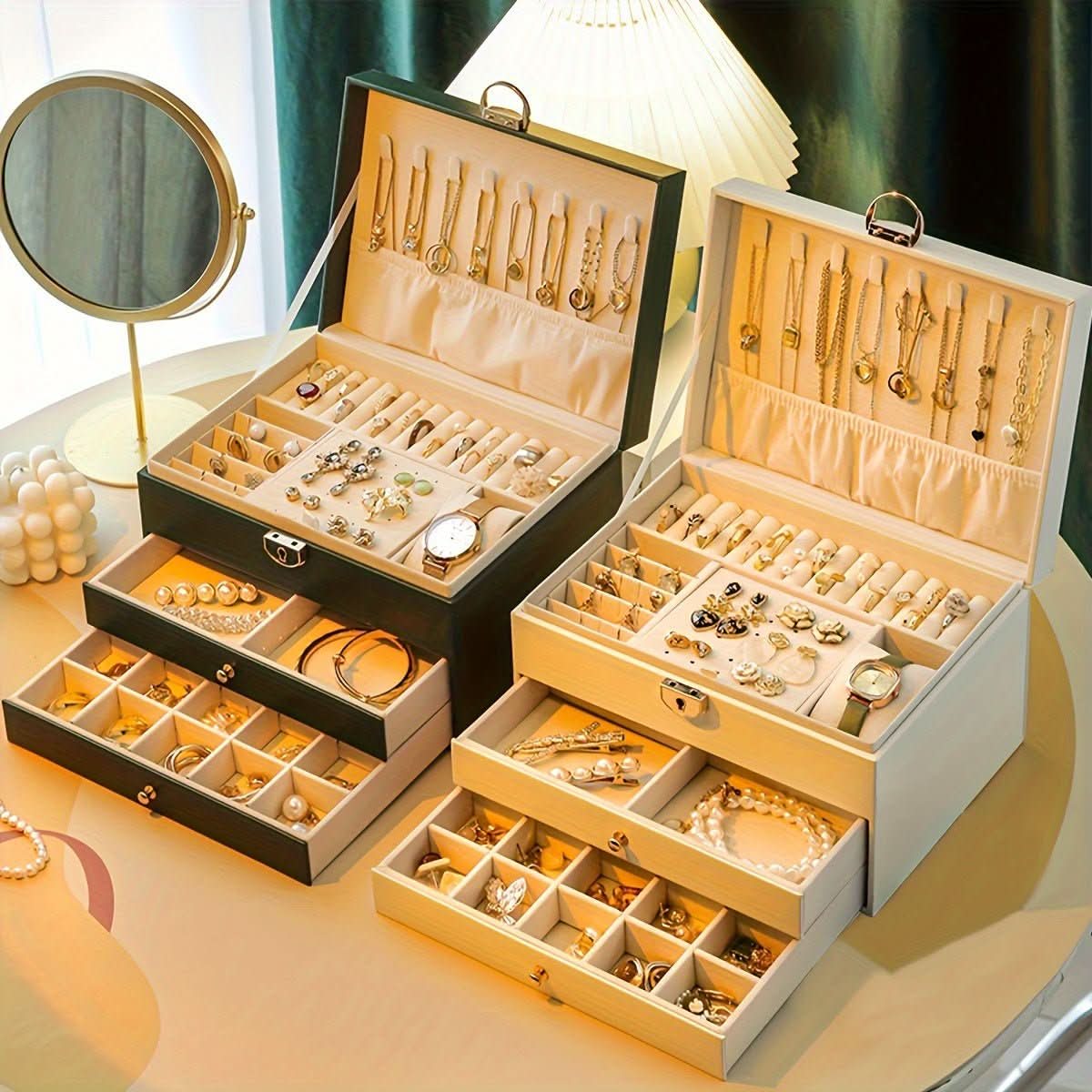 ELEGANCE JEWELRY BOX - Elegant leather jewellery box for stylish storage - Image 2