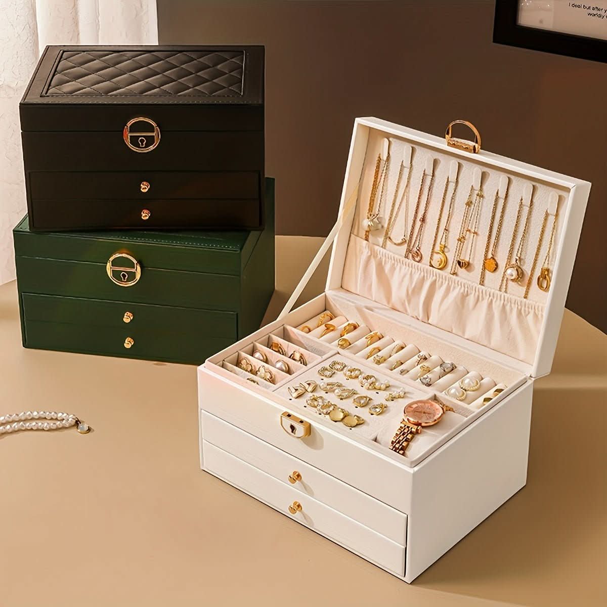 ELEGANCE JEWELRY BOX - Elegant leather jewellery box for stylish storage - Image 3