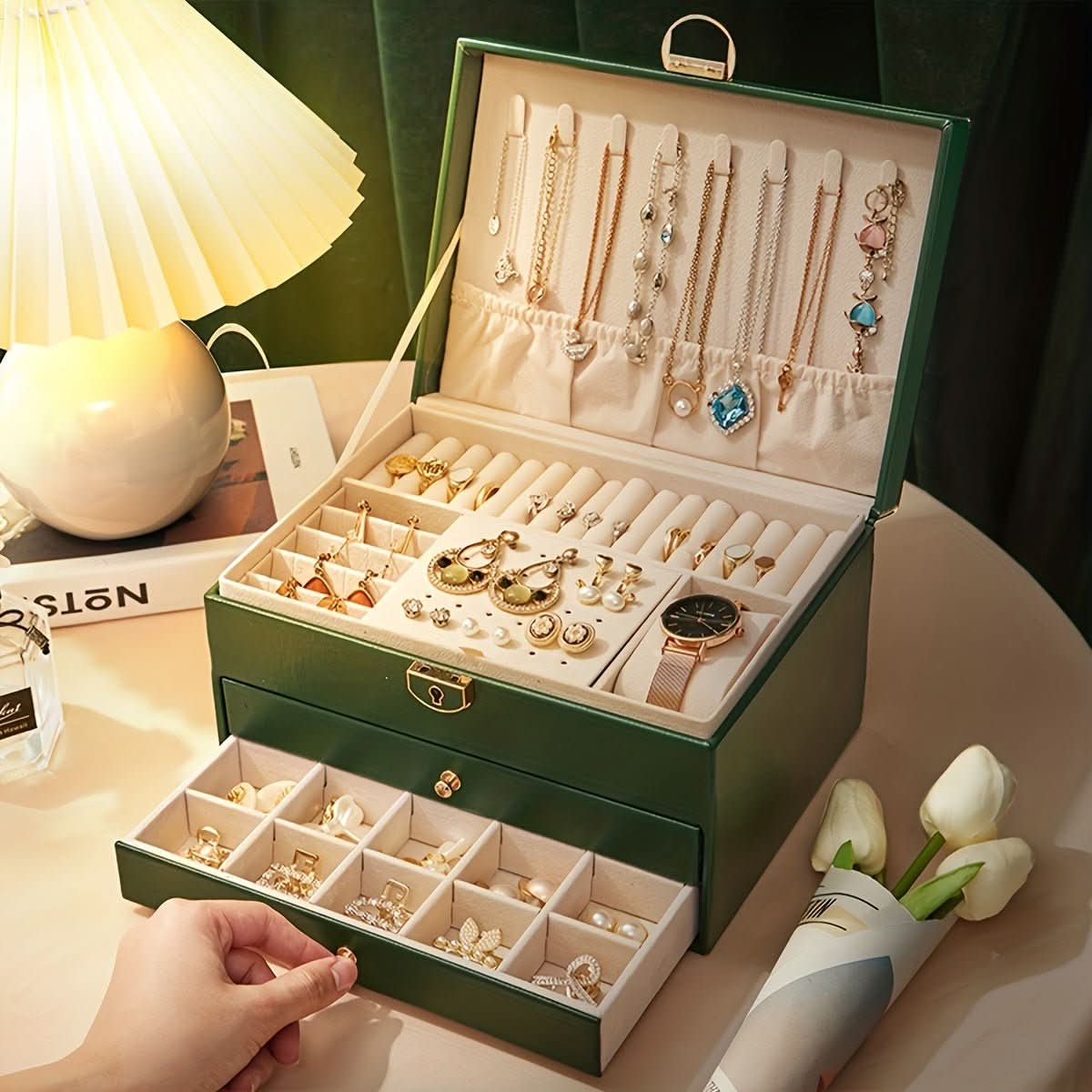 ELEGANCE JEWELRY BOX - Elegant leather jewellery box for stylish storage - Image 4