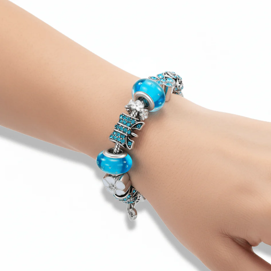 Bracelet Charm Made of Sterling Silver Elegant Floral Gift - Image 4