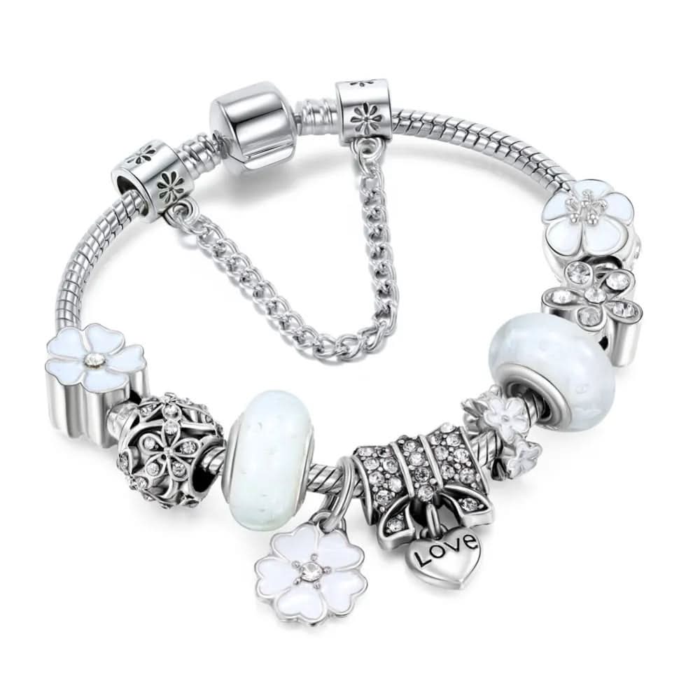 Bracelet Charm Made of Sterling Silver Elegant Floral Gift - Image 5