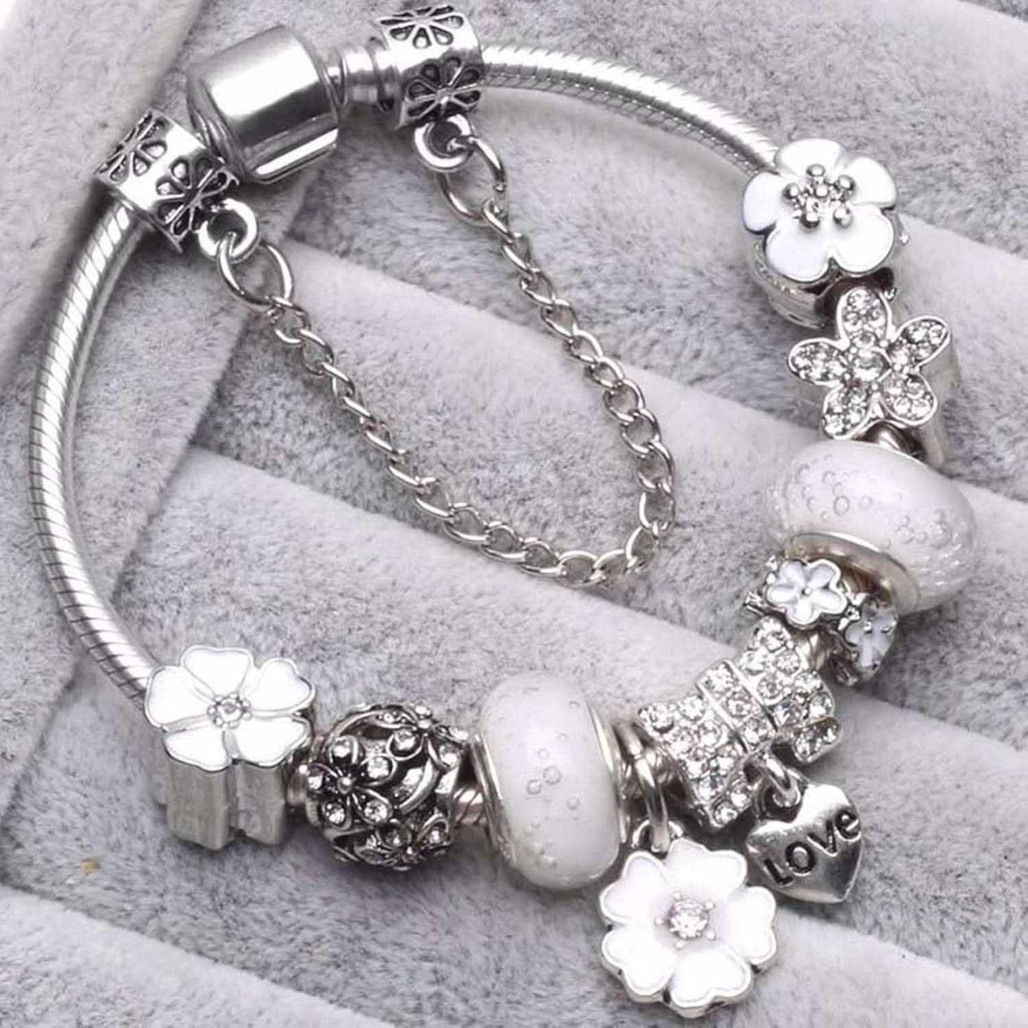 Bracelet Charm Made of Sterling Silver Elegant Floral Gift - Image 6