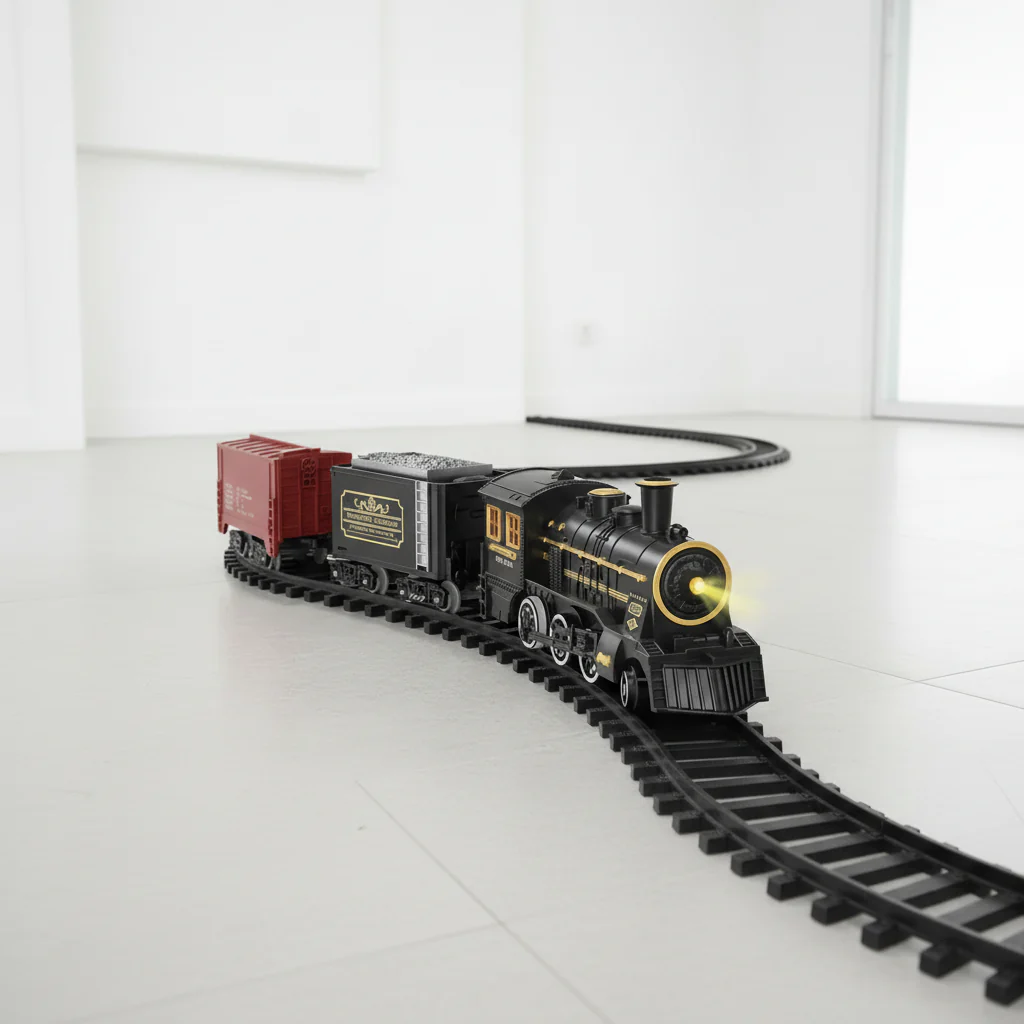 Electric Christmas train set - Festive toy with flexible tracks for magical winter evenings