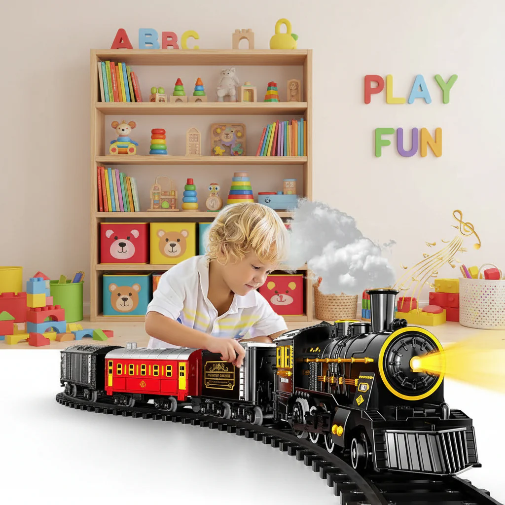 Electric Christmas train set - Festive toy with flexible tracks for magical winter evenings - Image 4
