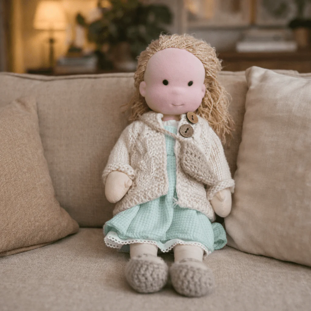 Elora – Handmade Waldorf Doll Made of Cotton for Creative Play - Image 11