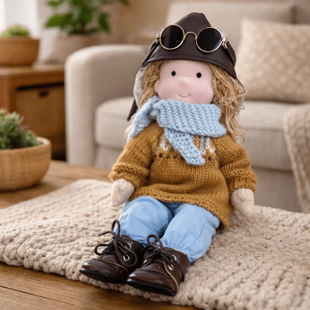 Elora – Handmade Waldorf Doll Made of Cotton for Creative Play - Image 15