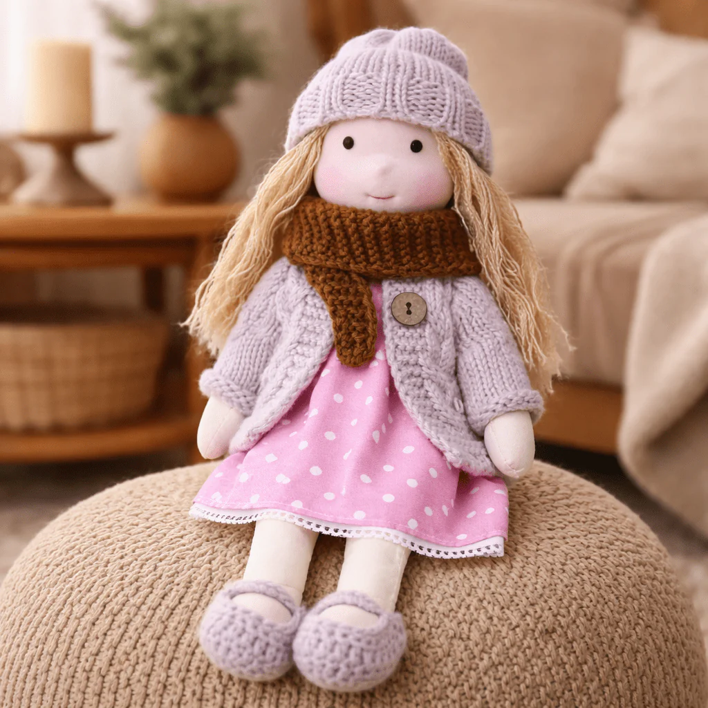 Elora – Handmade Waldorf Doll Made of Cotton for Creative Play - Image 23