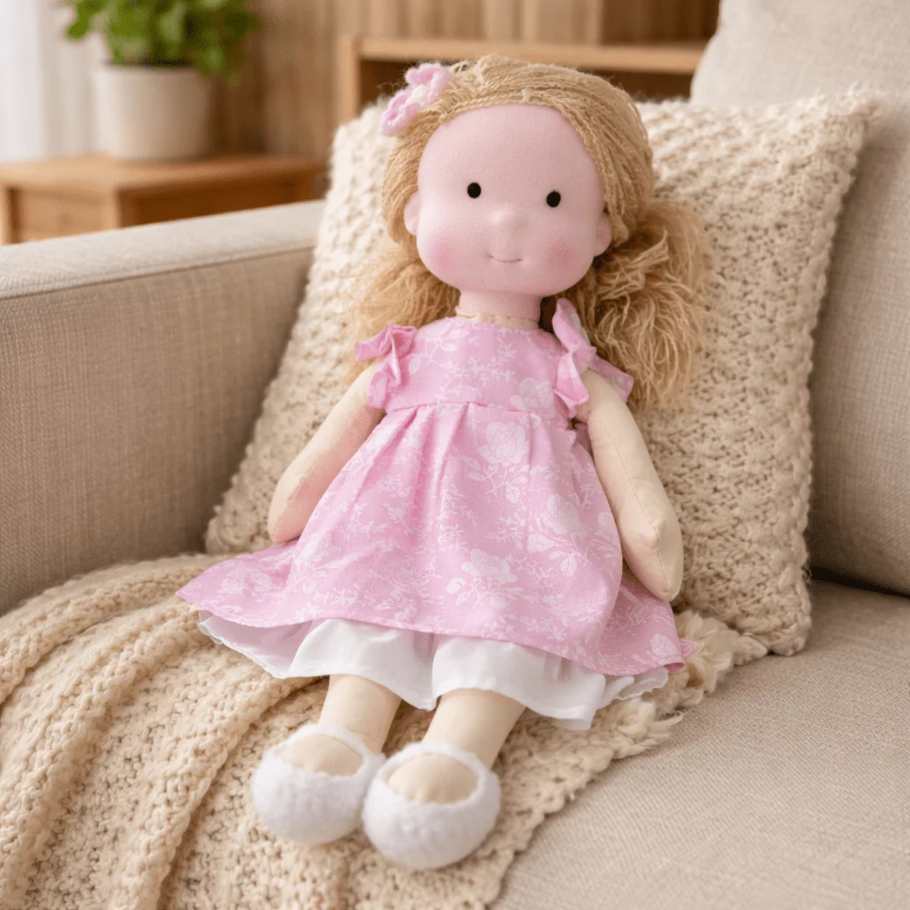 Elora – Handmade Waldorf Doll Made of Cotton for Creative Play - Image 24