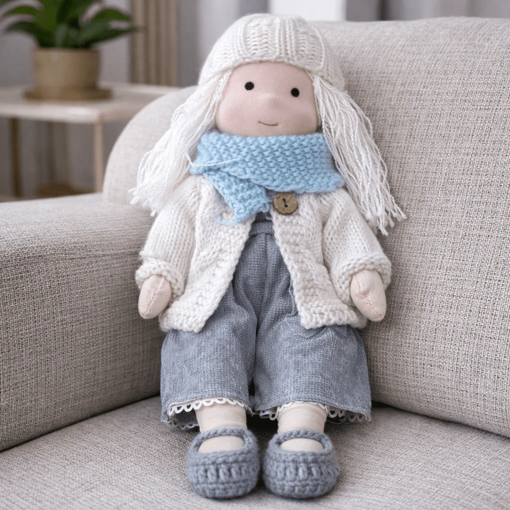 Elora – Handmade Waldorf Doll Made of Cotton for Creative Play - Image 3