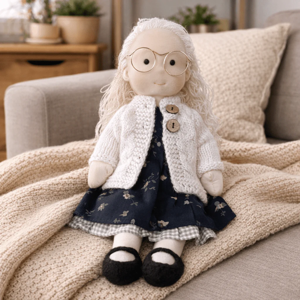 Elora – Handmade Waldorf Doll Made of Cotton for Creative Play - Image 7