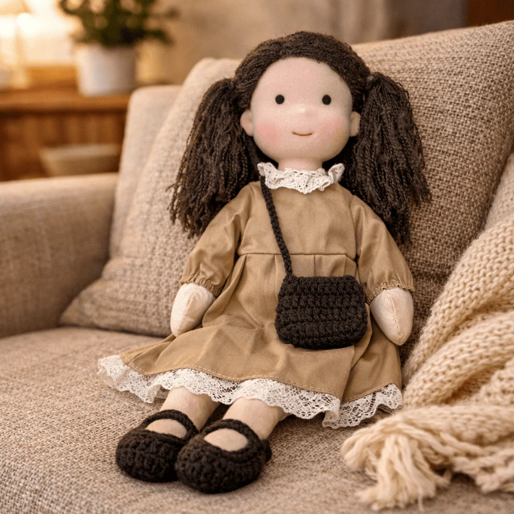 Elora – Handmade Waldorf Doll Made of Cotton for Creative Play - Image 9