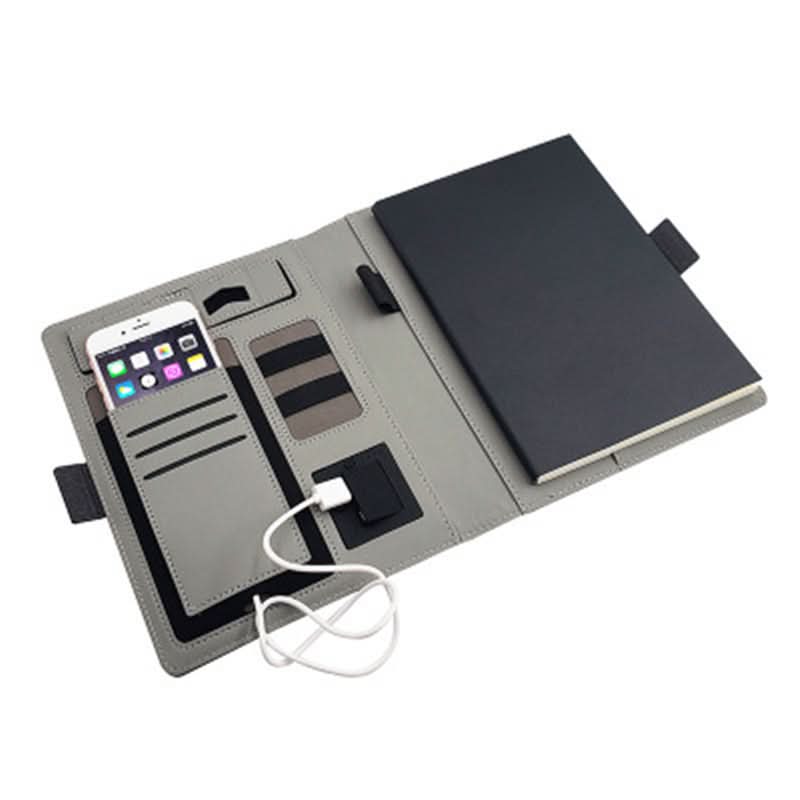 ENERGIEFOLIO – A5 Leather Notebook with Wireless Charging Function - Image 2