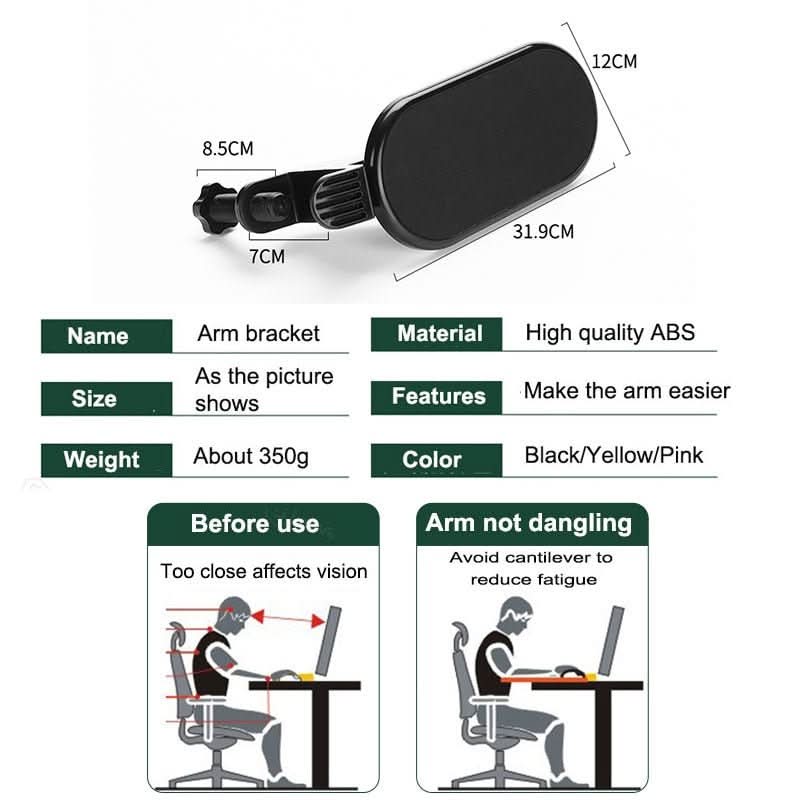 Ergowork Computer Armrest Pro - Ergonomic 180° swivel support against RSI & shoulder complaints - Image 5