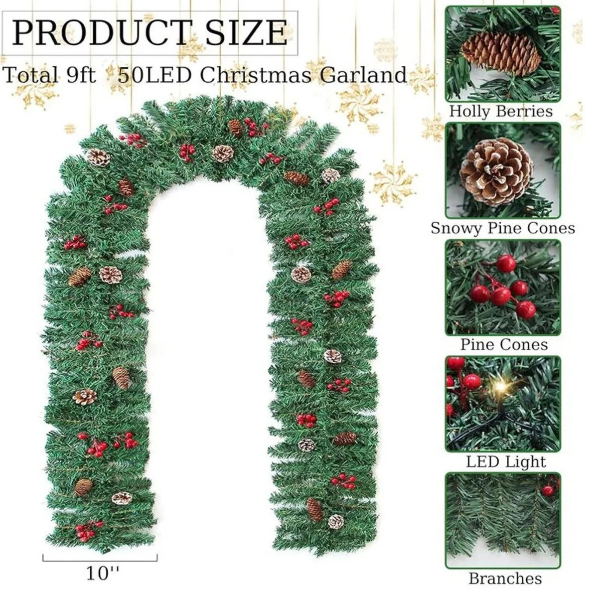 EVERBRIGHT GARLAND – Illuminated Christmas Garland with Timer Function - Image 6