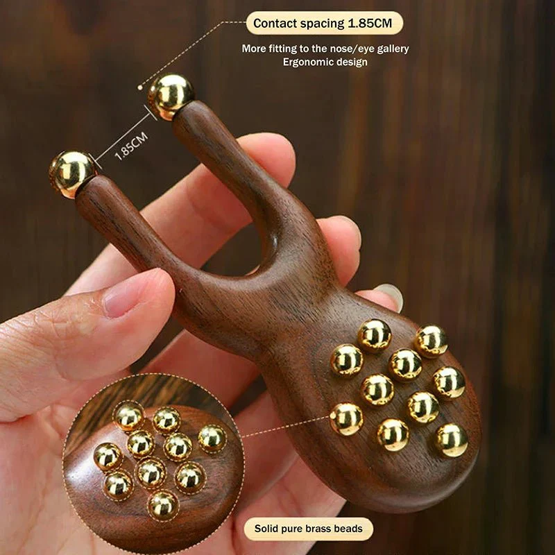 FACIALZEN – Ergonomic Wooden Gua Sha Facial Massage Tool with Brass Beads for Relaxation - Image 6