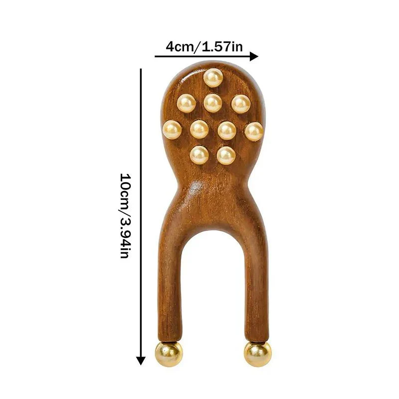 FACIALZEN – Ergonomic Wooden Gua Sha Facial Massage Tool with Brass Beads for Relaxation - Image 7
