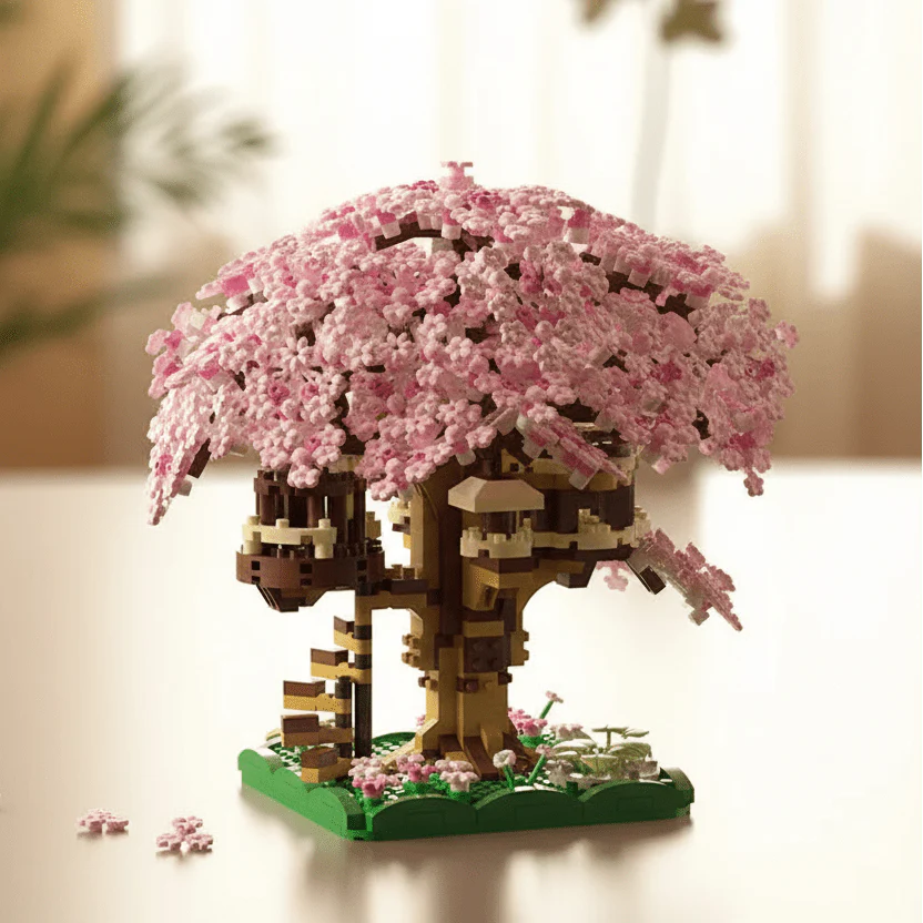 FAIRYBUILD – Cherry Blossom Treehouse Microblock Set for Imaginative Girls