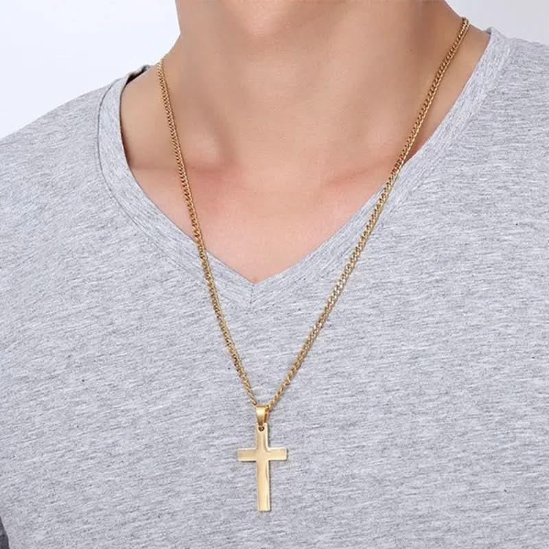 FAITHLINE NECKLACE – Classic men's necklace with stainless steel cross pendant - Image 6