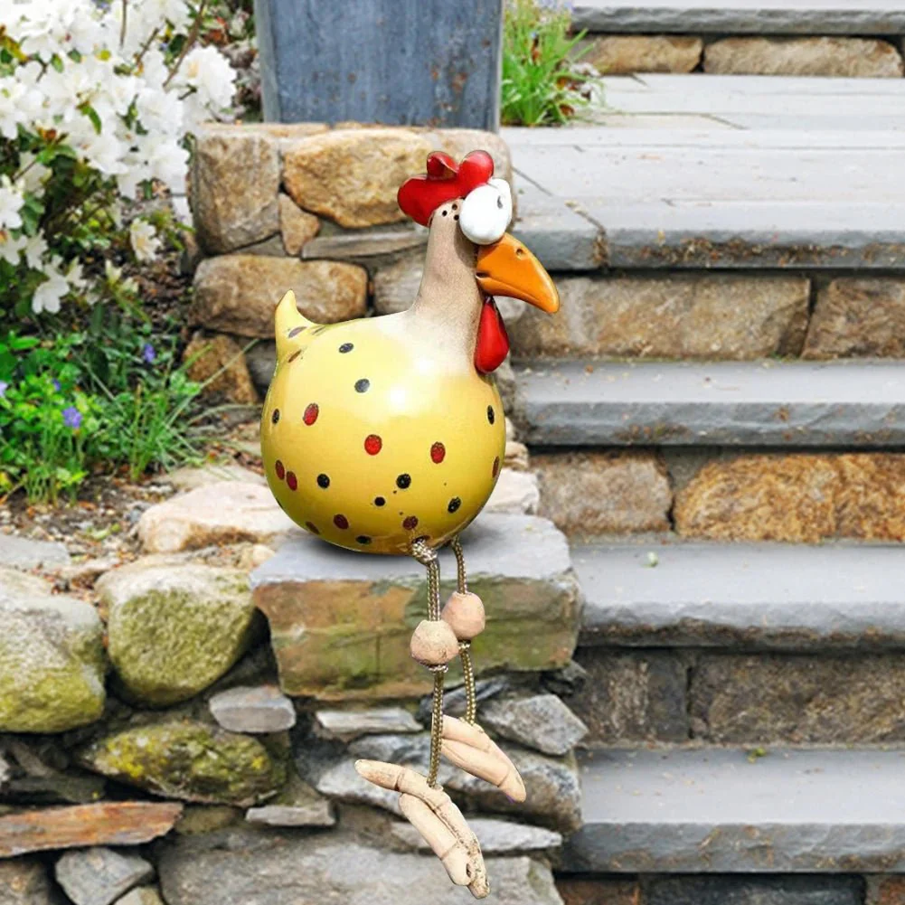 FARMYARD – Chicken figure with large eyes made of weatherproof resin for an attractive garden - Image 3