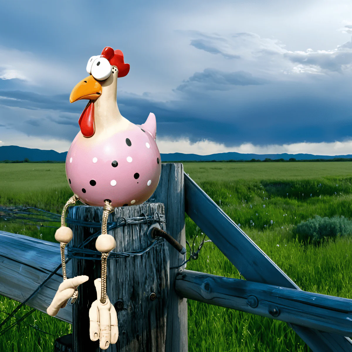 FARMYARD – Chicken figure with large eyes made of weatherproof resin for an attractive garden - Image 9