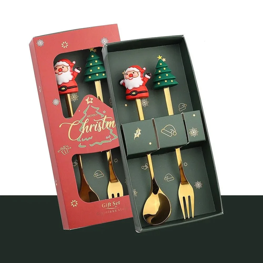 FESTIFORK – Creative Christmas Spoon & Fruit Fork Set for Coffee & Desserts - Image 23